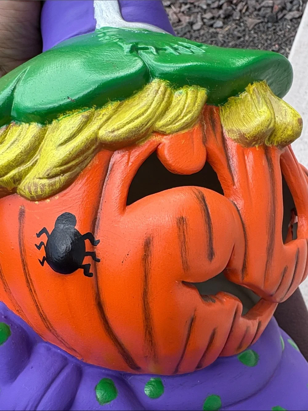 VTG light up Pumpkin Lantern with Black Crow